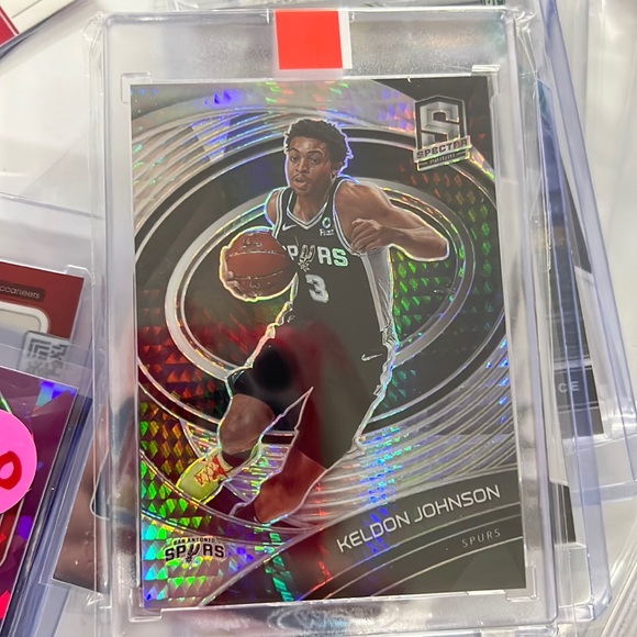 SAN ANTONIO SPURS KELDON JOHNSON silver prizm HYPER! - Picture 1 of 2